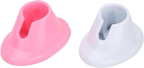 Rosojodg 2 Stück Nagellack-Flaschenhalter,Rosafarbener Nagellack Ständer Und Weißes Nail Art Display Nagellack Flaschenhalter Aus Silikon Hängeleisten and -regale für Töpfe