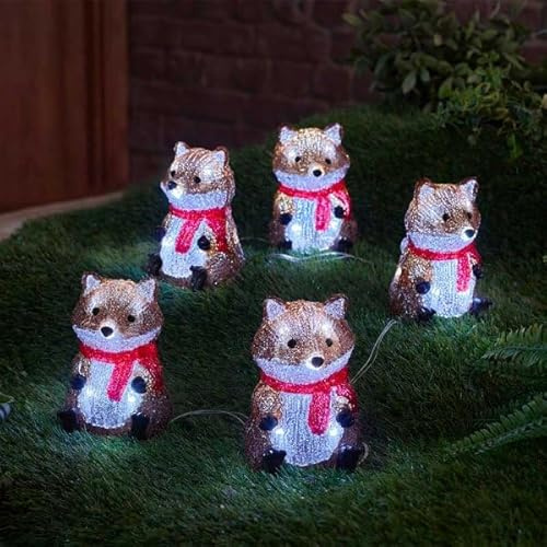 Marco Paul Weihnachtslichter für drinnen und draußen, wetterfest und langlebig, Acryl, LED-Lichter, Füchse für Weihnachten, Outdoor-Dekorationen, Gartendekorationen, große Weihnachtsfiguren,
