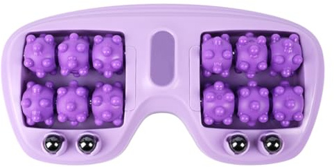 VOANZO Fotmassageapparat, tryckrulle för fotzonterapi, Shiatsu fotmassager för smärtlindring i hälvalvet, muskelåterställning, fottrycksavlastande zonterapiverktyg (lila)