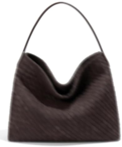 Slouchy Suede Woven Hobo Bags Donna Trendy Suede Borsa Crossbody Mezzaluna Spalla Satchel Bag Top Handle Tote Handbag, Cioccolato, Taglia unica