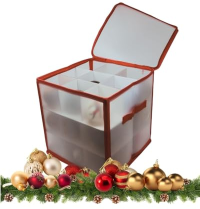 Close Up Aufbewahrungsbox für Christbaumkugeln | für 27 XL Kugeln | Schützt vor Kratzern & Zerbrechen - faltbar | Weihnachtskugeltasche für Weihnachtskugeln und Weihnachstschmuck | 31 x 31 cm