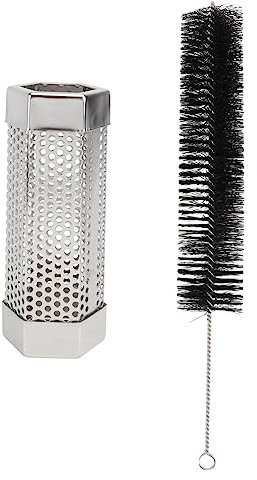 IWOWHERO Robuster Bbq-rauchgenerator – 2 Stück Grill-raucher-netzrohr Mit Bürste Für Grillplatte