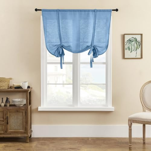 SMITHOOM Tenda a pacchetto a 1 pannello, con legatura, spessa, tinta unita, con tasche per asta, per cucina, camera da letto, bagno, lavanderia, decorazione per finestra, 60x120cm, Rosso vino