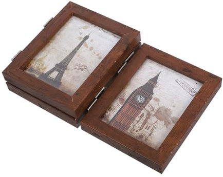 ERINGOGO Triple Hinged Bilderrahmen Aus Faltbarer Fotohalter Mit Glasfront Dekoration Für Schreibtisch Geeignet Für Fotos Für Besondere Anlässe