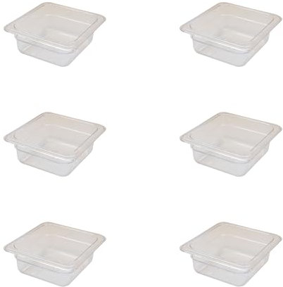AcMax 6 recipientes Gastronorm GN 1/6 de policarbonato GN 1 litro de profundidad 65 mm de plástico