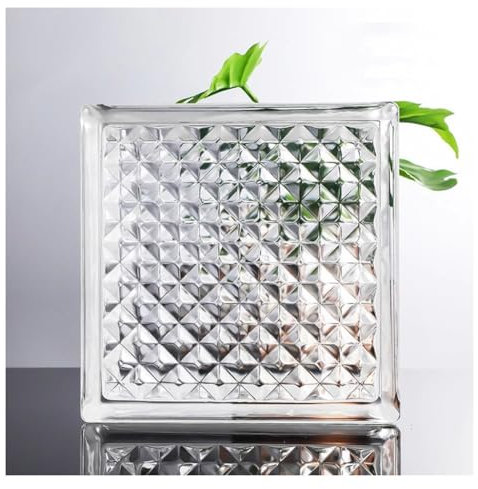 Glasbausteine Quadratischer, Lichtdurchlässiger Hohlglasstein Schalldämmung Und Wärmedämmung Dekorative Trennwand Für Bars Und Wohnaccessoires(Clear-E,6PCS)