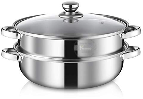 Edelstahl Dampfer Gas Induktion Herd Suppe Steamboat Topf 1/2 Toer Dampfer Transparent Glas Deckel Küche Kochgeschirr