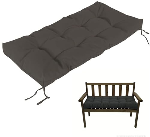 8Cm Dick Bankauflage Outdoor, Weich Sitzkissen Sitzbankkissen Für Den Außenbereich, Rutschfeste Bankkissen Wasserfest Polster Auflagen, Sitzauflage Bank Kissen Für Gartenbank,Dark gray,80x60cm