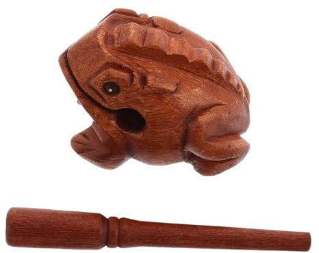 OFFIGAM Wooden Frog Musical Instrument Wooden Guiro Percussion Frog Noise Maker Unique Decor and Engaging Sound for Boys and Girls and Adults for
