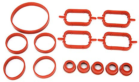 Kavolet Verbesserte Leistungsansaugkrümmerdichtungskit, Professionelles Fertigung Gummi-Material mit ABS-Material Für M57 M47 E87 E46 E90 E91 E92 E93 E39 E60 6-Zylinder-Dieselmotor. Für