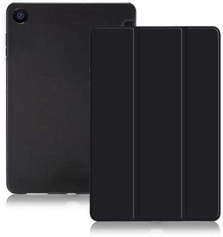 Funda para Xiaomi Pad 4 de 8 pulgadas (Mi Pad 4 8.0), cubierta frontal lisa y cubierta trasera suave, despertar/apagar automáticamente, cubierta ligera ultrafina de tres pliegues (negro)