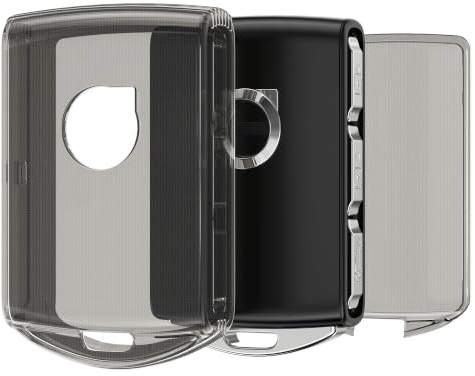 kwmobile Car Key Case Compatible with Volvo 4-Button car Key Keyless Go Cover - Car Fob Case - Soft TPU Shell - Black/Transparent