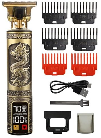 Tondeuse Professionnelle, Cheveux Homme, Barbe Homme T Zéro écart Avec écran LED Finition Design Bronze Rétro, Rasoir Electrique Cheuveux Cadeau Rechargeable USB, Grande d'Autonomie