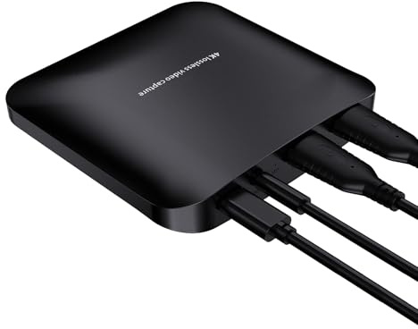 Walmeck Boîte de Vidéo 4K HD Boîte de en Direct de Jeu Portable Enregistrement de Jeu Streaming en Direct Noir