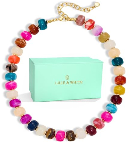 LILIE&WHITE Resin Chunky Pärlhalsband för Kvinnor Minimalistiskt Modernt Uttalande Halsband Smycken Accessoarer, Medium, Mässing, Ingen ädelsten