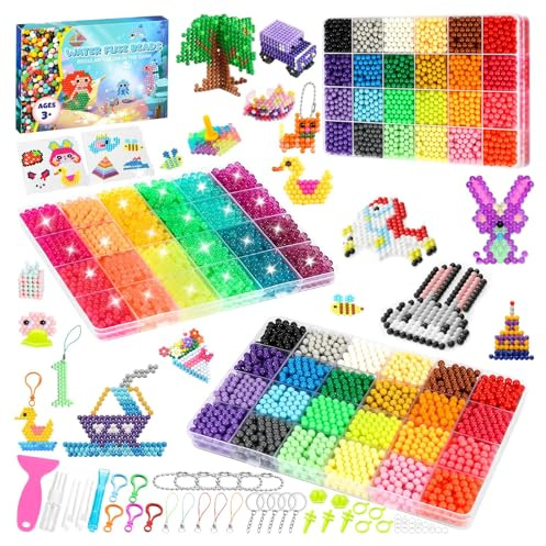 Staranry Set di 7200 Perle d’Acqua in 36 Colori, Kit Creativo Fai da Te per Bambini, per Educativa Giocattolo