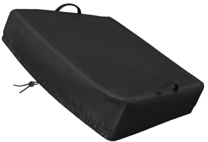 PANGBOER Cubierta para esparcidor con Asas y Borde con cordón, Cubierta de contenedor Oxford 600D Negra de 26 x 26 Pulgadas para esparcidor de gránulos, Accesorio de Uso para Almacenamiento en jardín
