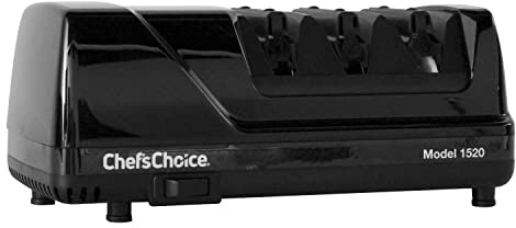 Chef’s Choice Professional Electric Knife Sharpeners AngleSelect for 15- and 20-Degree Straight-Edge and Serrated Knives with Diamond Abrasives & Precision Angle Control, 2-Stage, Black