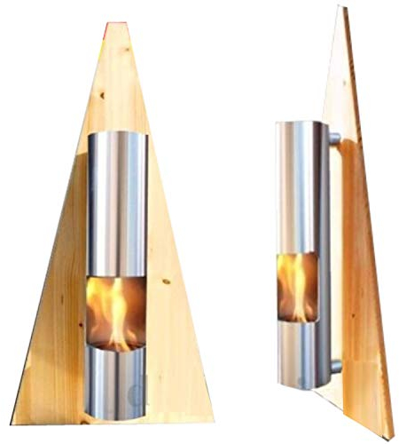 Ethanolkamin und Gelkamin Wandkamin Modell Pyramide - Wählen Sie die Farbe (Natur)