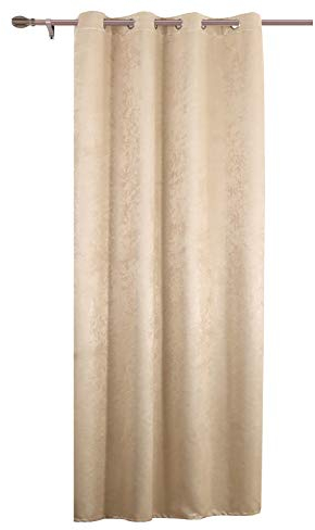 WOLTU Thermovorhang Kälteschutz wärmeisolierende Vorhänge Blickdicht mit Ösen, 250g/m² Schwere Verdunklungsvorhänge Damast Optik Gardinen Wohnzimmer Schlafzimmer, 135x225 cm Champanger (1 Stück)