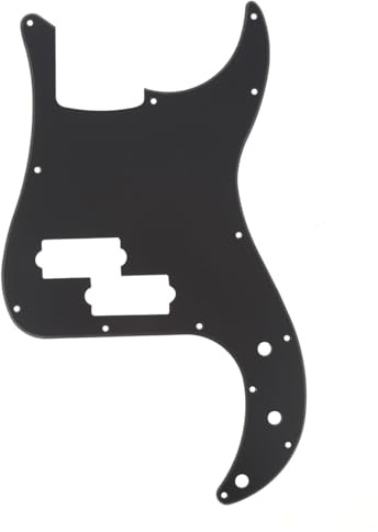 Musiclily 13 Hole P Bass Pickguard for Fender American/Mexican Standard Precision Bass,1Ply Matte Black