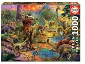 Educa - Puzzle 1000 Teile für Erwachsene | Land der Dinosaurier, 1000 Teile Puzzle für Erwachsene und Kinder ab 14 Jahren, Dinos (17655)