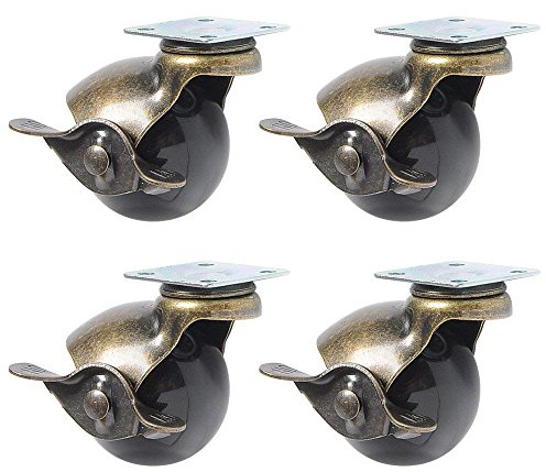 JIAN YA NA 4Pcs Rueda giratoria de bola Freno en forma de bola para servicio pesado para patas de muebles (2 pulgadas (50 mm) con freno)