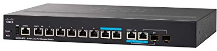 Commutateur géré Cisco SG350-8PD, Combine 6 Ports Gigabit Ethernet, 2 Ports 2.5G multigigabit et 2 Ports 2.5G/SFP, Plus 124 W PoE, Protection à Vie limitée (SG350-8PD-K9-EU)