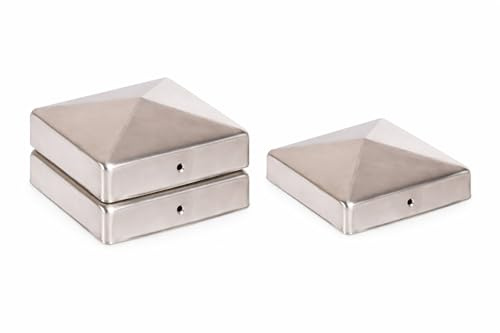 3 x Pyramid Post Caps 71 x 71 mm Stainless Steel