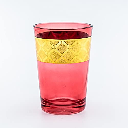 Set mit 6 roten Teegläsern, 20 cl