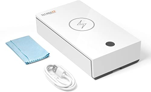 Technaxx UV Desinfektion-Box TX-148 - Desinfektion für Handy`s & Gegenstände, 99,9% Sterilisationseffizienz, Aromaölkammer, Keime, Kabelloses Laden 5W für alle Handys