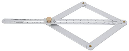 Quadratischer Winkelmesser f¨¹r Eckwinkel, Einstellbares Aluminium Winkelmessger?t, Tragbares Messwerkzeug, 15 x 6,7 x 0,8 Zoll