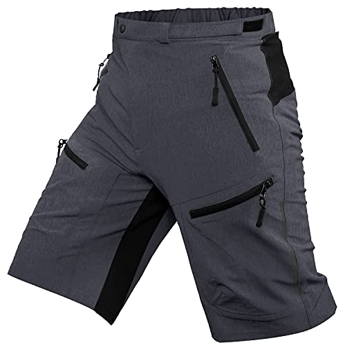 Ally Herren Mountainbike Hose, Radhose, Bike Shorts, Extra Kurz, Dunkelgrau, S
