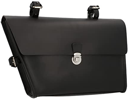 Gusti Rahmentasche Leder - JEF P. Damen und Herren Radtasche Ledertasche Fahrrad Fahrradtasche Schwarz Leder Göße L