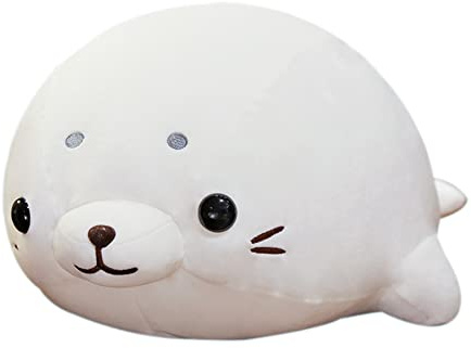 JAWSEU 50CM Süßes Robben-Kissen, Siegel Tier Kissen Plüschkissen Versiegeln Plüschtiere, Ozean-Plüschtier, Bequemes umarmbares gefülltes Geschenk Spielzeug für Kinder