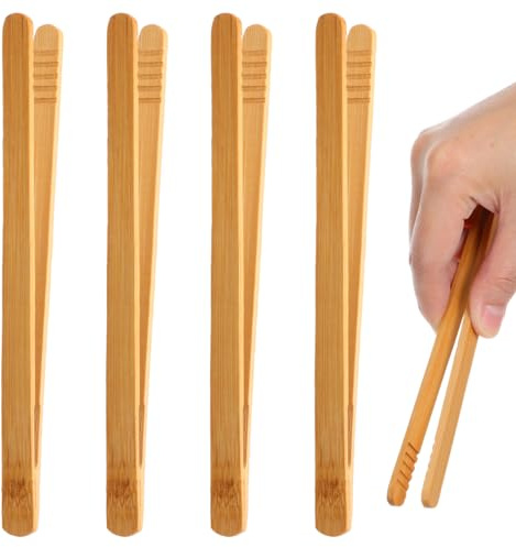 SAFIGLE 4er-Pack Holz Pinzette Kinder：Feinmotorik-FäHigkeiten FrüHerziehung Farbkennung EssstäBchen Clip - Perlen HäNde Gehirntraining Montessori Spiele MäDchen Jungen 18 cm