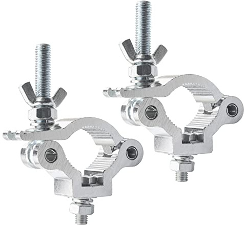 MAD OWL 2 Packs of Clamps for Lights, Stage Lighting Accessories, 38-42mm Half Coupler Mounting Bracket, Moving Head Stage Light Clamp Hooks for Truss