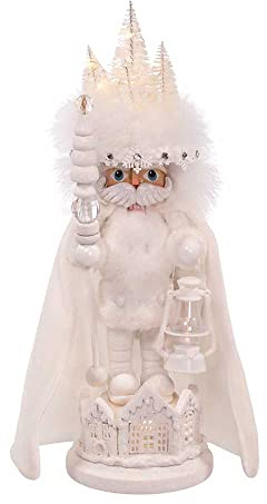 Kurt Adler Hollywood Chapeau d'hiver à LED Casse-Noisette Blanc 38,1 cm