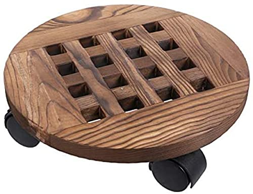 Pflanzenroller aus Holz Blumentopf Containerroller Runder Blumenroller Pflanzenuntersetzer Rollen Pflanzenblumenuntersetzer Indoor Outdoor Garten Heimdekoration Gartengeräte-25 cm ( Size : 35 cm )