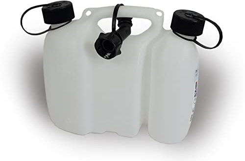 Bidon double 3 + 1,5 l avec bec verseur pour carburant, huile ou huile adhésive pour chaîne, homologation ONU, fermeture