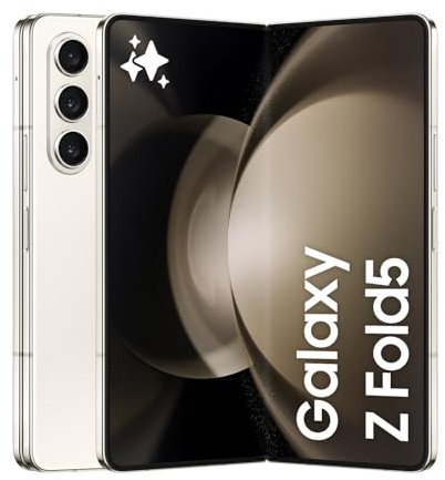 Samsung Galaxy Z Fold5 Faltbares AI-Android-Smartphone ohne Vertrag, Handy, 256 GB, Verlängerte Akku-Laufzeit, HD-Kamera, Creme, Inkl. 36 Monate Herstellergarantie [Exklusiv bei Amazon]