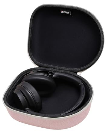 L LTGEM Headphone Case for Sennheiser,JBL Tune, JBL live, Soundcore Anker, Sony, Skullcandy, Bose QuietComfort, OneOdio, Beats, Bang Olufsen, 1MORE - Hard Travel Protective Carrying Storage Bag - Pink