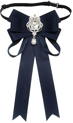 SUNTRADE Frauen Bowknot Strass Band Schleife Brosche Vorgebunden Hals Krawatte Party Hochzeit Weihnachten Geschenke Zeremonie
