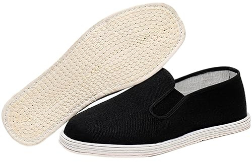 Gamla Beijing tygskor Herr handgjorda tygskor i tusen lager Ett ben Herr ren tygsula Lätt andas körskor (Color : Black, Size : 45 EU)