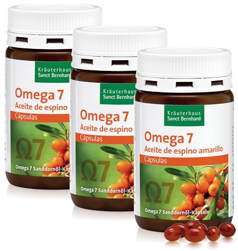 Omega-7 Aceite de Espino Amarillo - 3x 100 Cápsulas