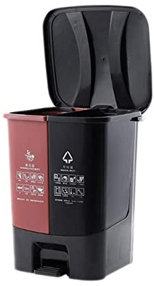 ZONABSQQ Vielseitig Mülleimer für drinnen und draußen, klassifizierte Abfallbehälter mit Deckel, Hotel, Zuhause, Krankenhaus, Küche, Kunststoff-Fußpedal-Recyclingbehälter Funktionell