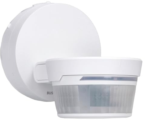Busch-Jaeger 6851/9-134 Busch-Wächter PRO 90 BT Bewegungsmelder Weiß | Überwachung mit Bluetooth App Steuerung - 50 Sektoren - Flexible Montage mit 3 Drehgelenken - Außen-Wandsensor