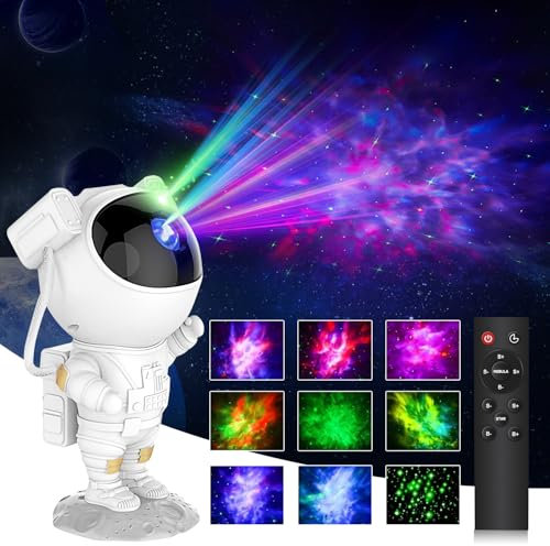 Astronauta Cielo Stellato Galassia Proiettore, Spaceman Projector Lampada Notturna con Timer, Telecomando, per la decorazione degli ambienti, lampada notturna per bambini, adulti,per le feste a casa