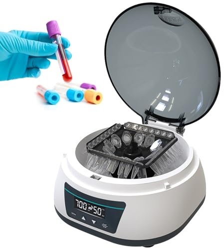 NYANS Centrifugeuse de Laboratoire PRP, Mini Centrifugeuse Haute Vitesse avec Rotor Multifonctionnel, Adaptée à la Pratique Médicale Sang/Sérum/Plasma/Graisse,digitaldisplayB
