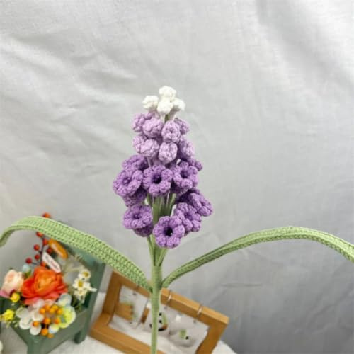 Vsadsau Bouquet de jacinthe de raisin au crochet à la main pour décoration de la maison Violet